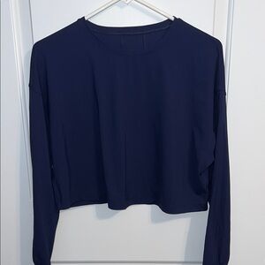Navy Blue Long Sleeve Women's Top